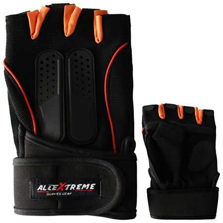 Allextreme GYM Gloves With Wrist Strap Wrap Support