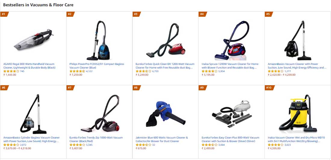 bestsellers in vacuums and floor care 2021